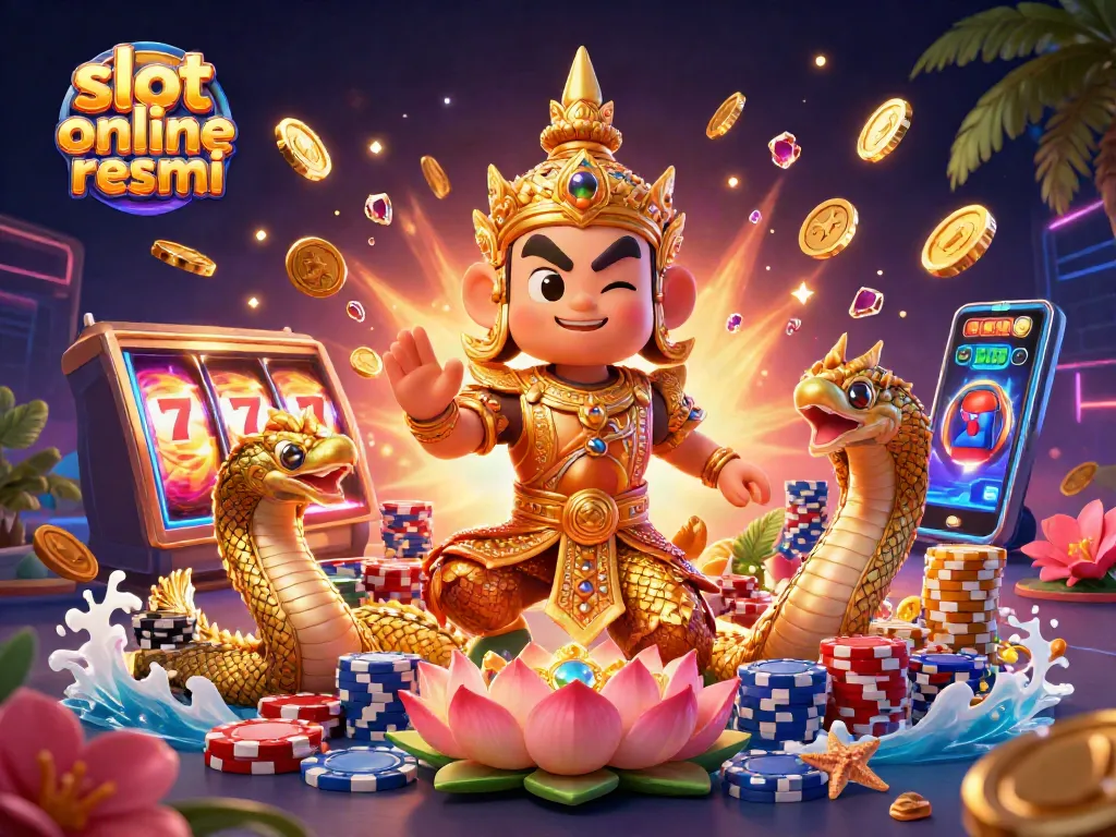 Spin the reels to win jackpots at slot online resmi with colorful chips and gold coins.