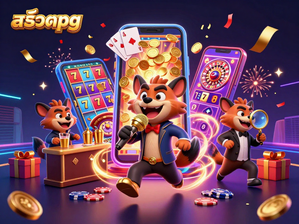 Experience the lively fun of สล็อตpg with cartoon hyenas in a 3D casino club scene.