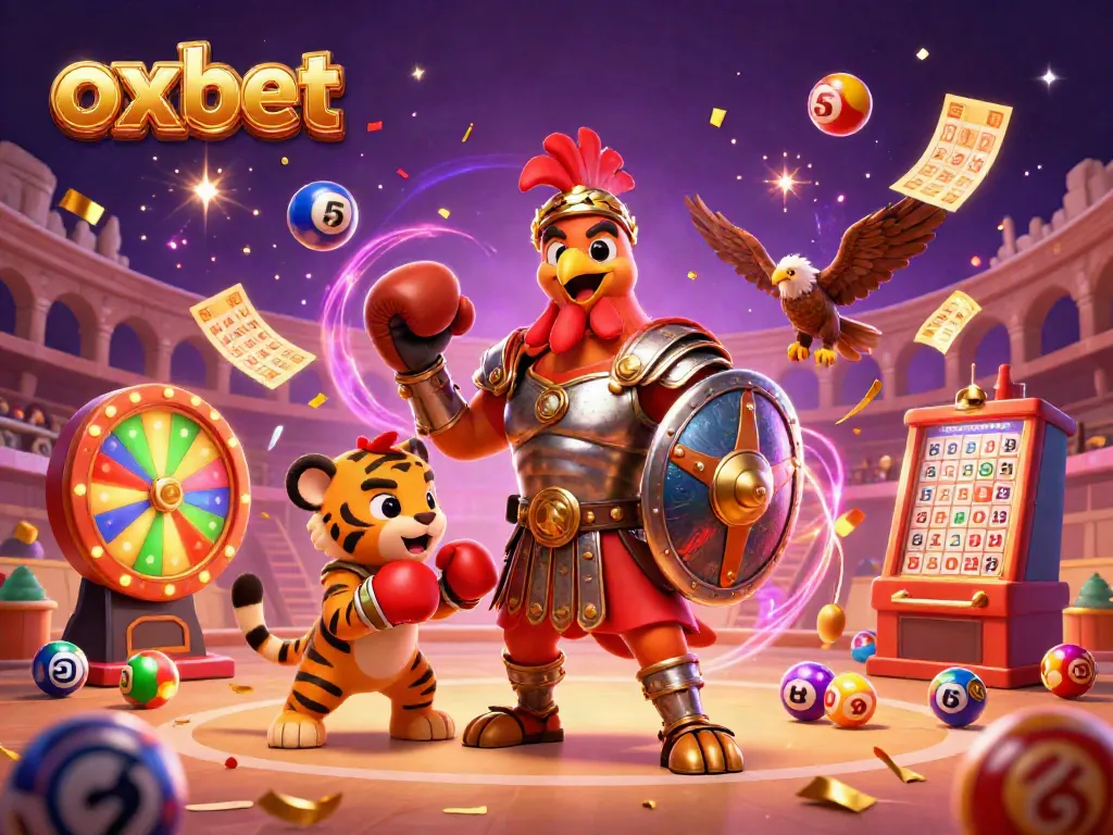 Experience the thrill of oxbet in this vibrant casino scene with dynamic elements and characters.