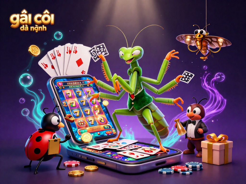 Engaging scene of gái gọi đà nẵng featuring cartoon casino characters and vibrant gambling elements