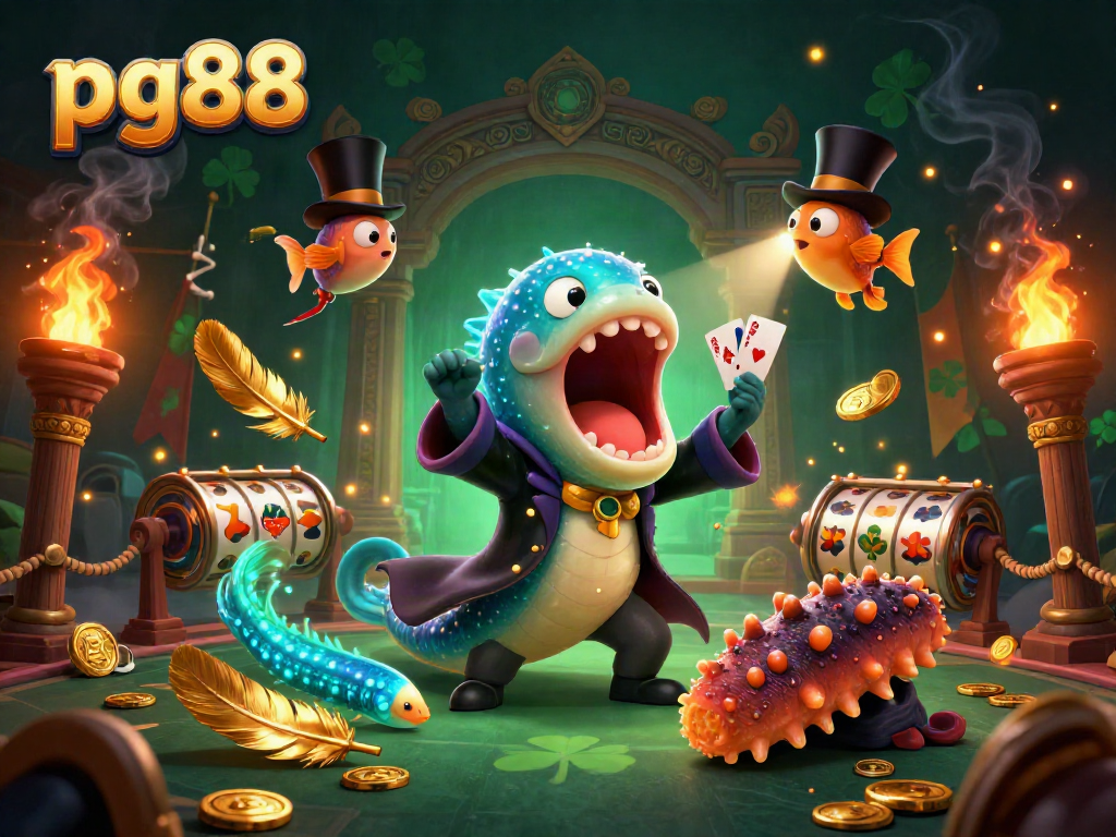 Engage with pg88 by experiencing a magical casino scene featuring unique deep-sea creatures.