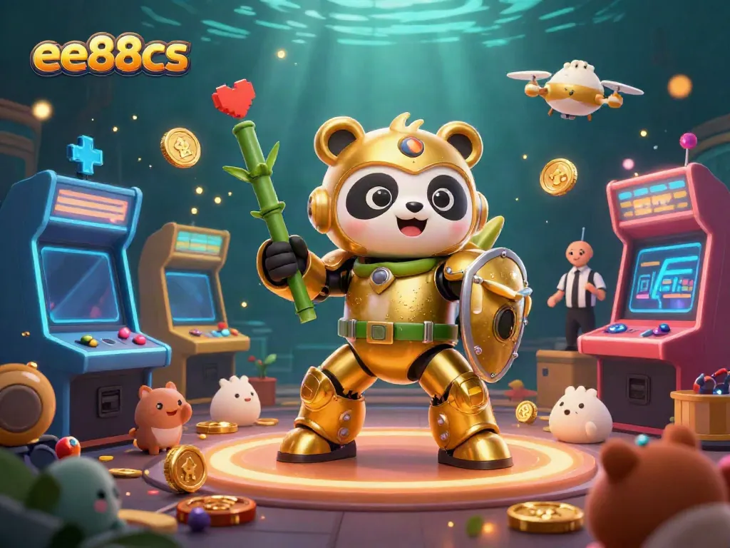 Engage in the thrilling 3D casino world of ee88cs featuring a mech-suit panda and dynamic gaming elements.
