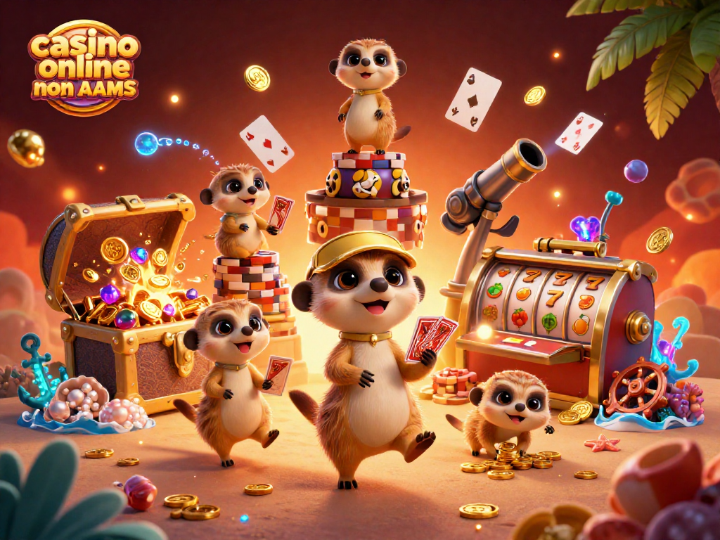 Funzionamento di un casinò online non AAMS con animali 3D mentre distribuiscono carte e vincono chip.