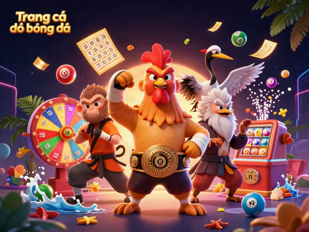 Engage in Trang cá độ bóng đá with vibrant lottery elements and heroic characters.