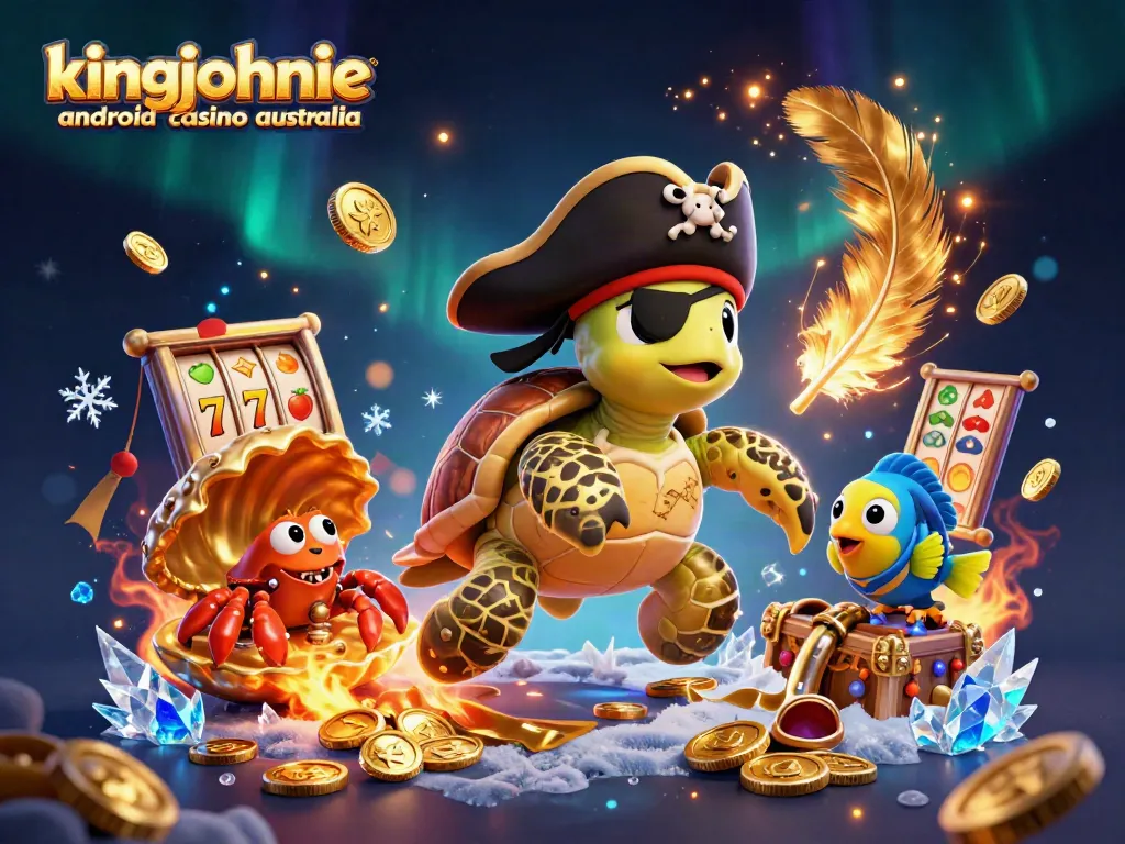 Experience the excitement of kingjohnnie android casino australia with a vibrant 3D pirate scene full of treasures.