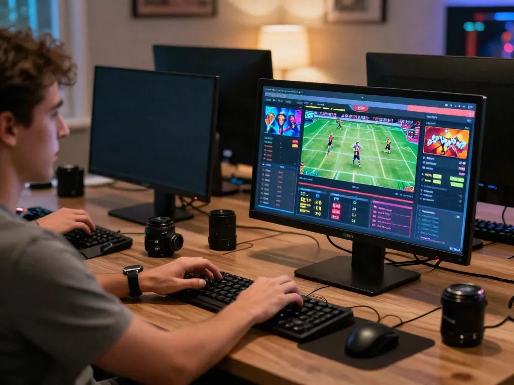 Online gaming scene with net88 interface showcasing sports betting excitement.