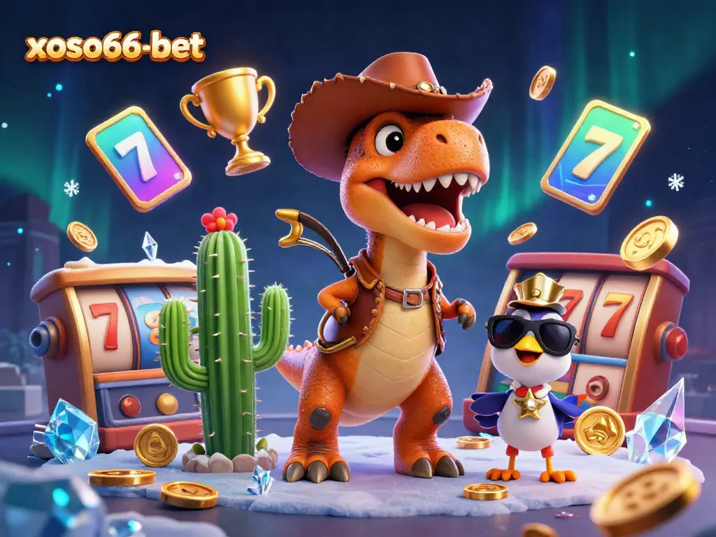 Experience thrilling wins with xoso66-bet in this vibrant 3D casino illustration.