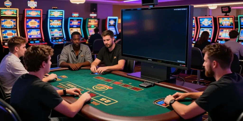 Players engaged in live dealer games at an online casino, showcasing the excitement of Casino En Ligne.